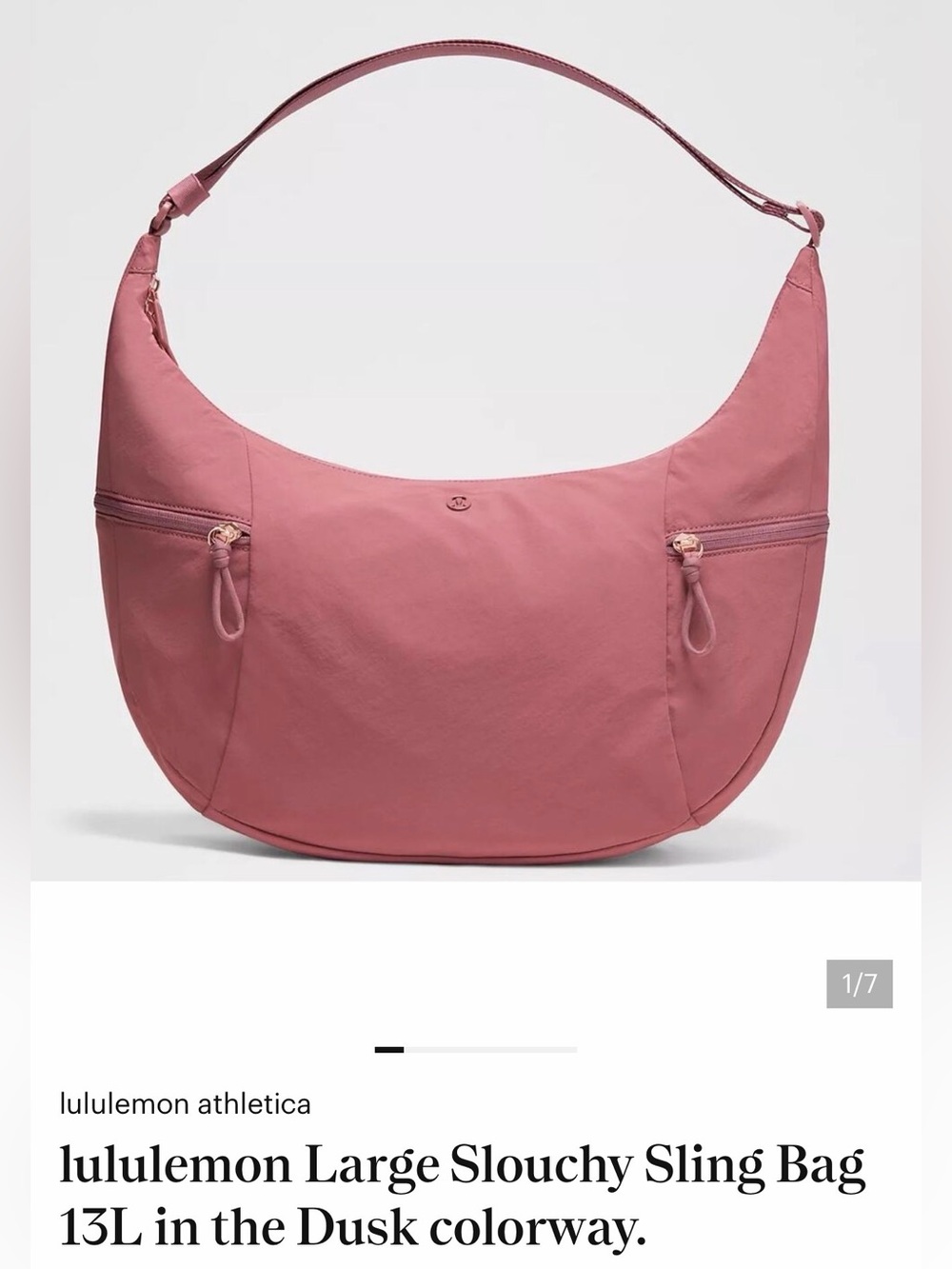 lululemon athletica Slouchy Shoulder Sling Bag in Dusk Pink